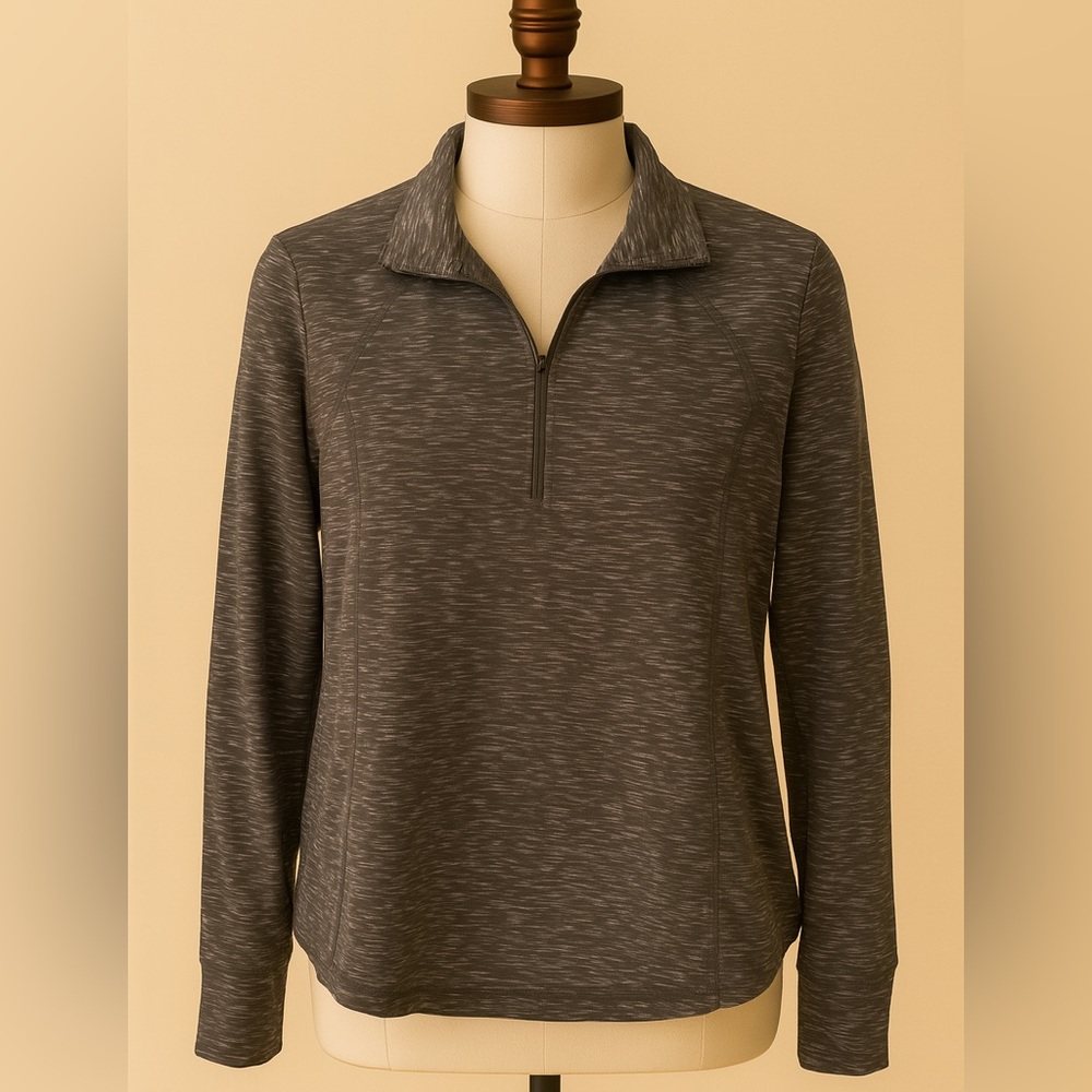 Grey Quarter-Zip Pullover
